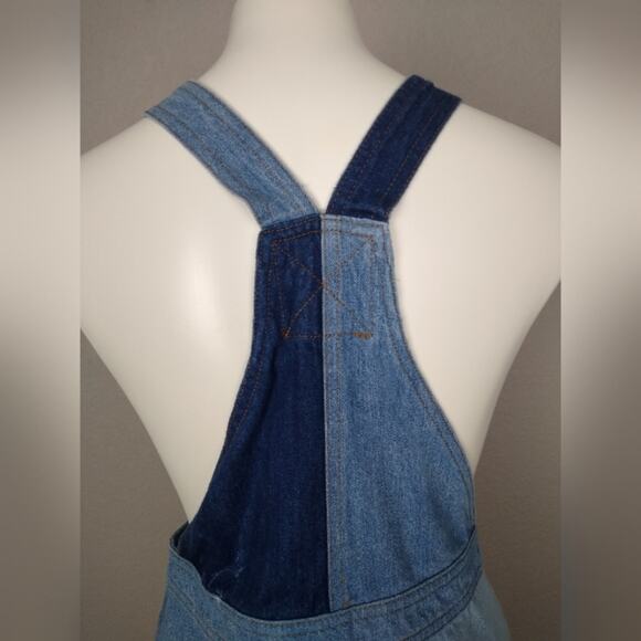ASOS Denim Patchwork Mini Jumper Overall Dress Size 4 - Picture 12 of 15